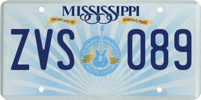 MS license plate ZVS089