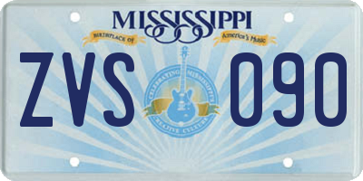 MS license plate ZVS090