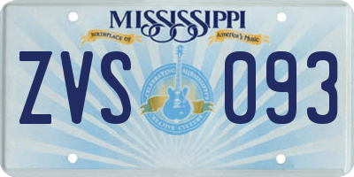 MS license plate ZVS093