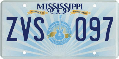 MS license plate ZVS097