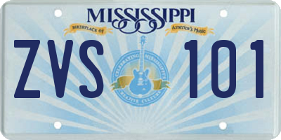 MS license plate ZVS101