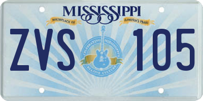 MS license plate ZVS105