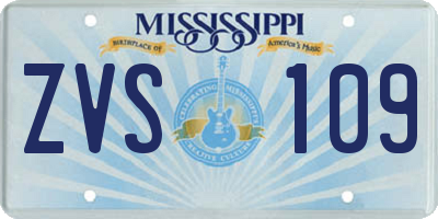 MS license plate ZVS109