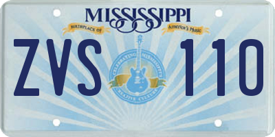 MS license plate ZVS110