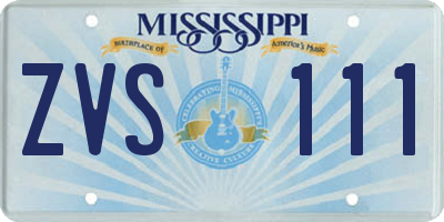 MS license plate ZVS111