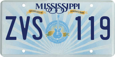 MS license plate ZVS119