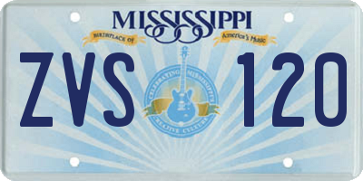 MS license plate ZVS120