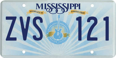 MS license plate ZVS121
