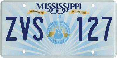MS license plate ZVS127