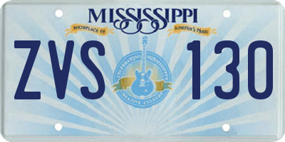 MS license plate ZVS130