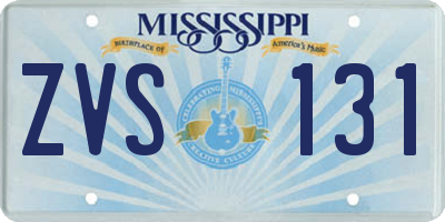 MS license plate ZVS131
