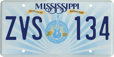 MS license plate ZVS134
