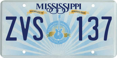 MS license plate ZVS137