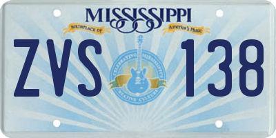 MS license plate ZVS138