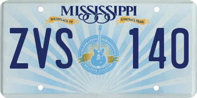 MS license plate ZVS140