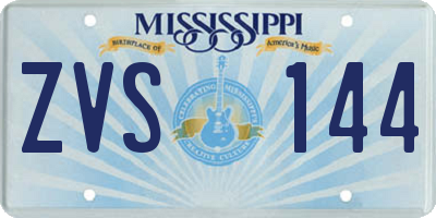 MS license plate ZVS144
