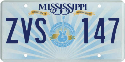 MS license plate ZVS147