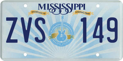 MS license plate ZVS149