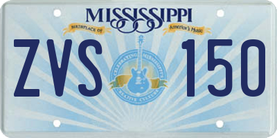 MS license plate ZVS150