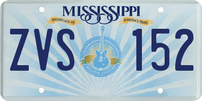 MS license plate ZVS152