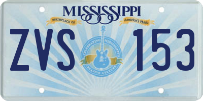 MS license plate ZVS153