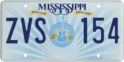 MS license plate ZVS154
