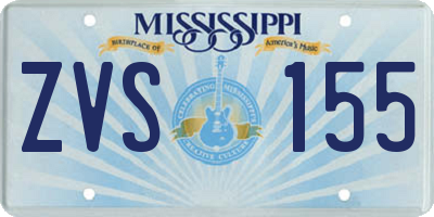 MS license plate ZVS155