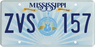 MS license plate ZVS157