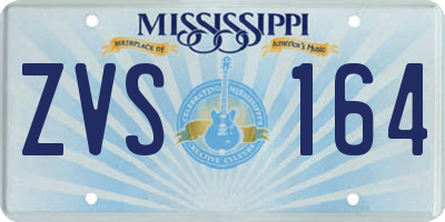 MS license plate ZVS164