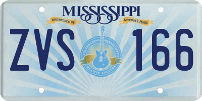 MS license plate ZVS166
