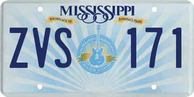 MS license plate ZVS171