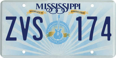 MS license plate ZVS174