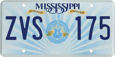 MS license plate ZVS175