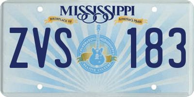 MS license plate ZVS183