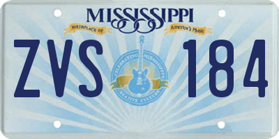 MS license plate ZVS184