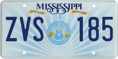 MS license plate ZVS185