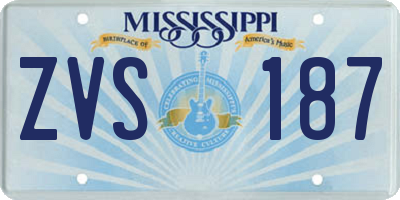 MS license plate ZVS187