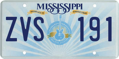 MS license plate ZVS191