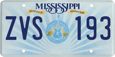 MS license plate ZVS193