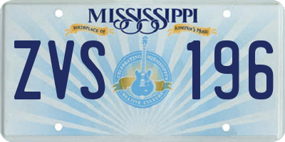MS license plate ZVS196