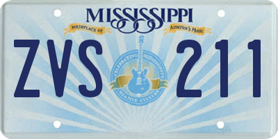 MS license plate ZVS211