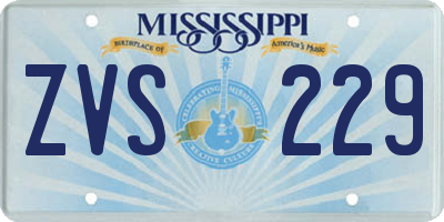 MS license plate ZVS229