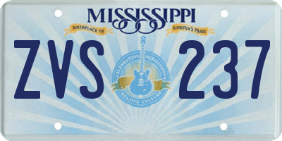 MS license plate ZVS237