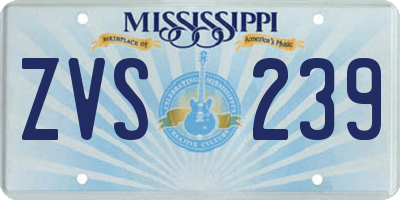 MS license plate ZVS239