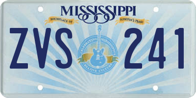 MS license plate ZVS241