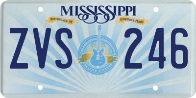 MS license plate ZVS246