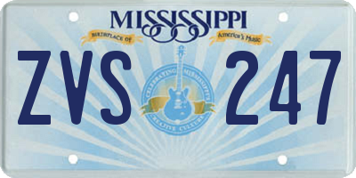 MS license plate ZVS247