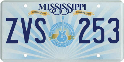 MS license plate ZVS253