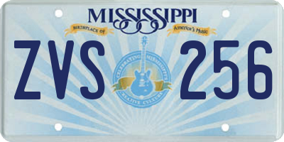 MS license plate ZVS256