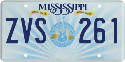MS license plate ZVS261